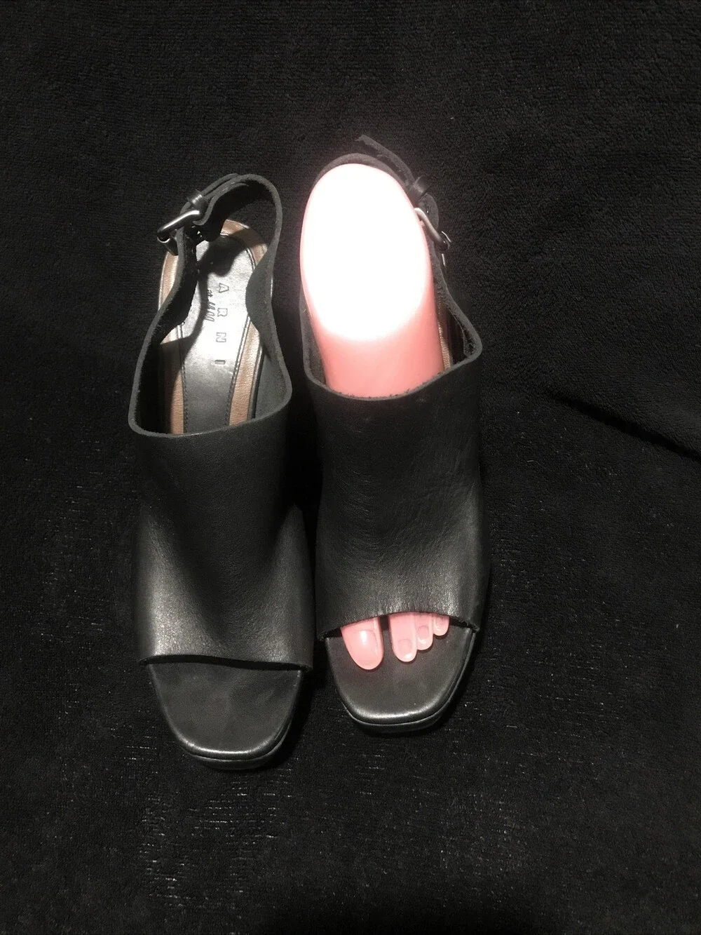 Marni at H&M Schuhe Pumps High Heels Holz / Leder EUR Gr. 40 size US 9 size UK 7